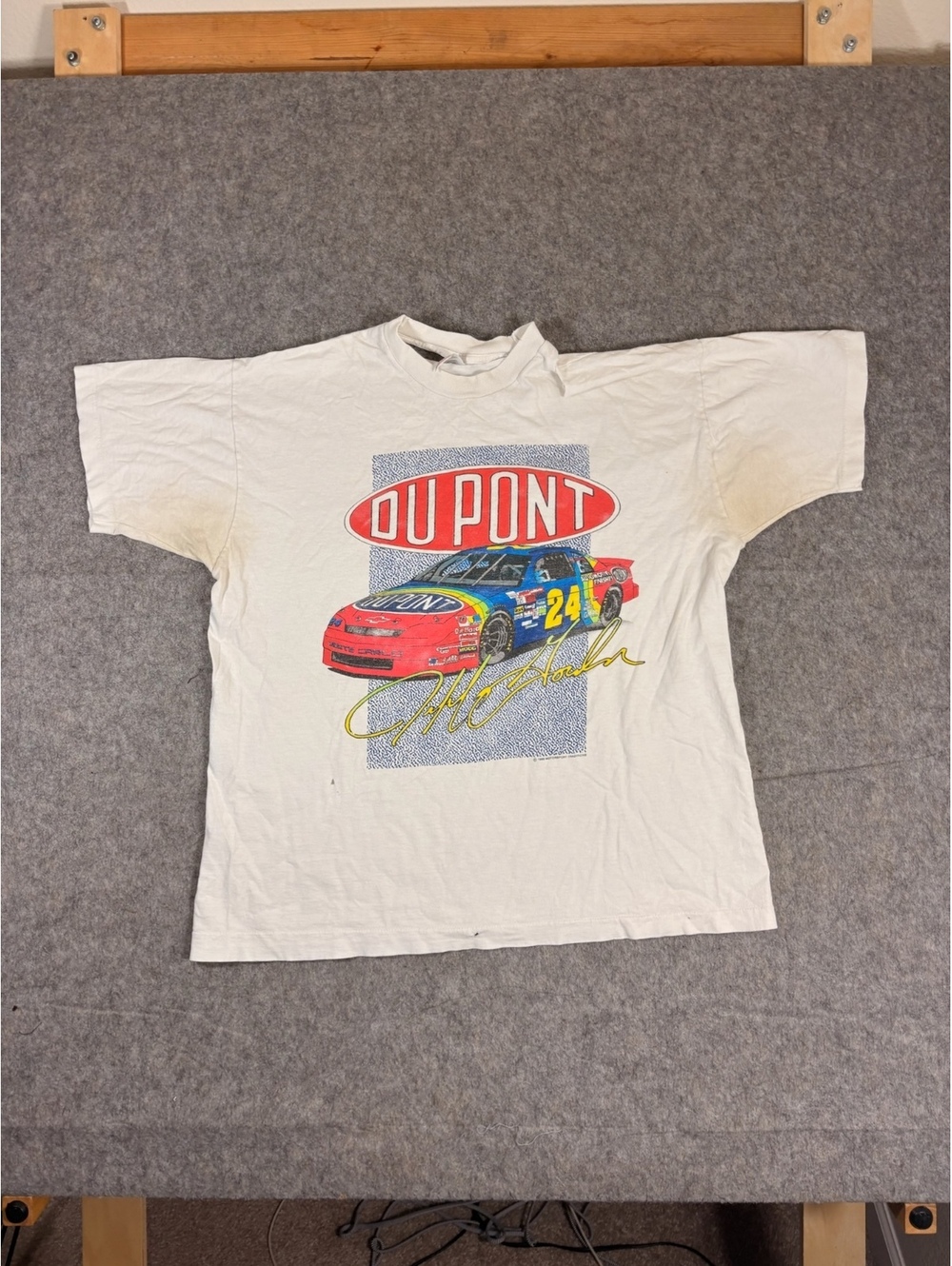 Vintage DuPont Jeff Gordon white graphic T-shirt Size XL